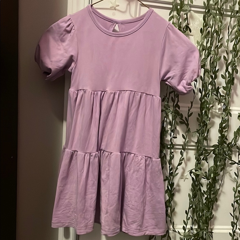 3/$20 Belan. J Purple Puff Sleeve Crew Neck Sundress